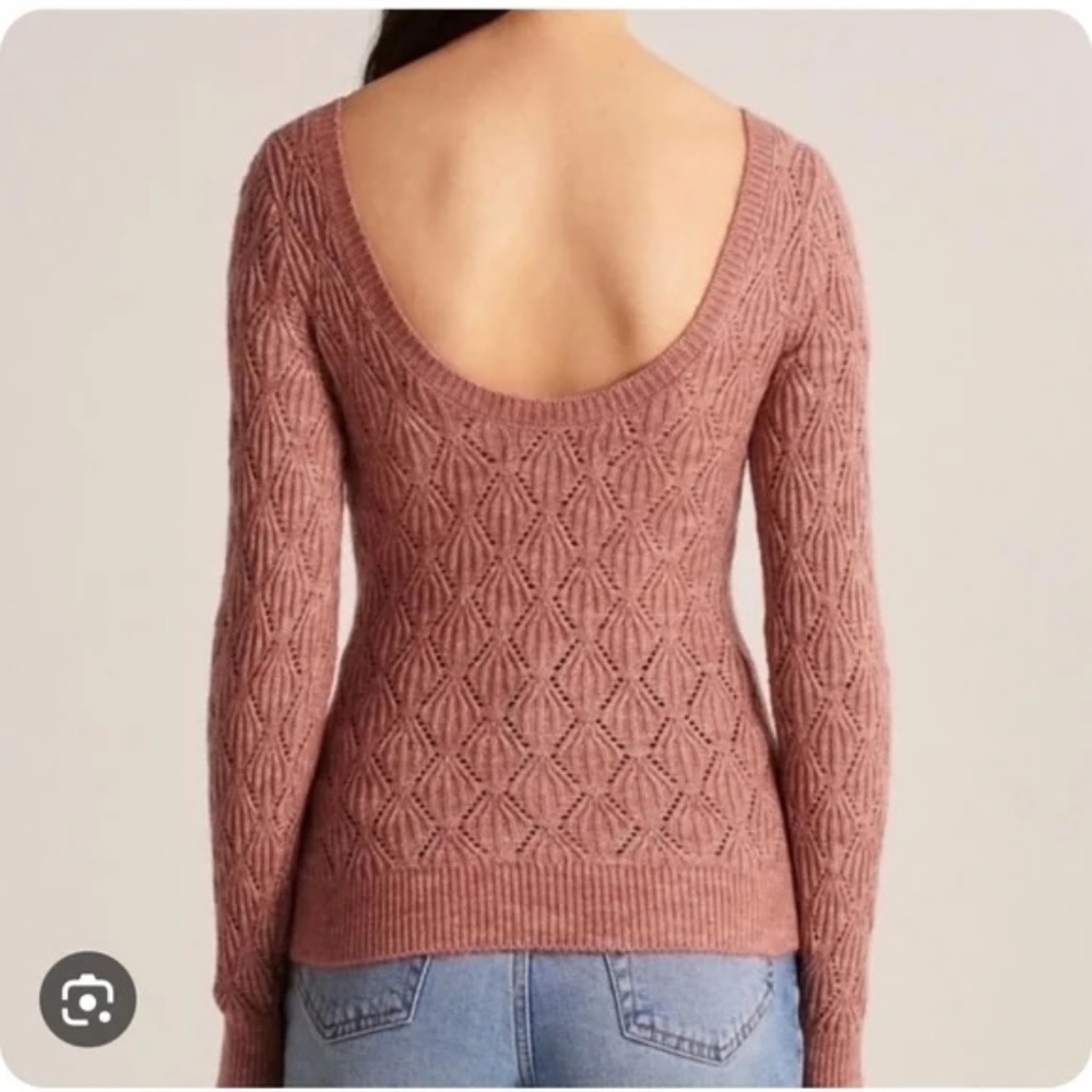 Abercrombie Women’s Pointelle Scoop Back Ballet Sweater
